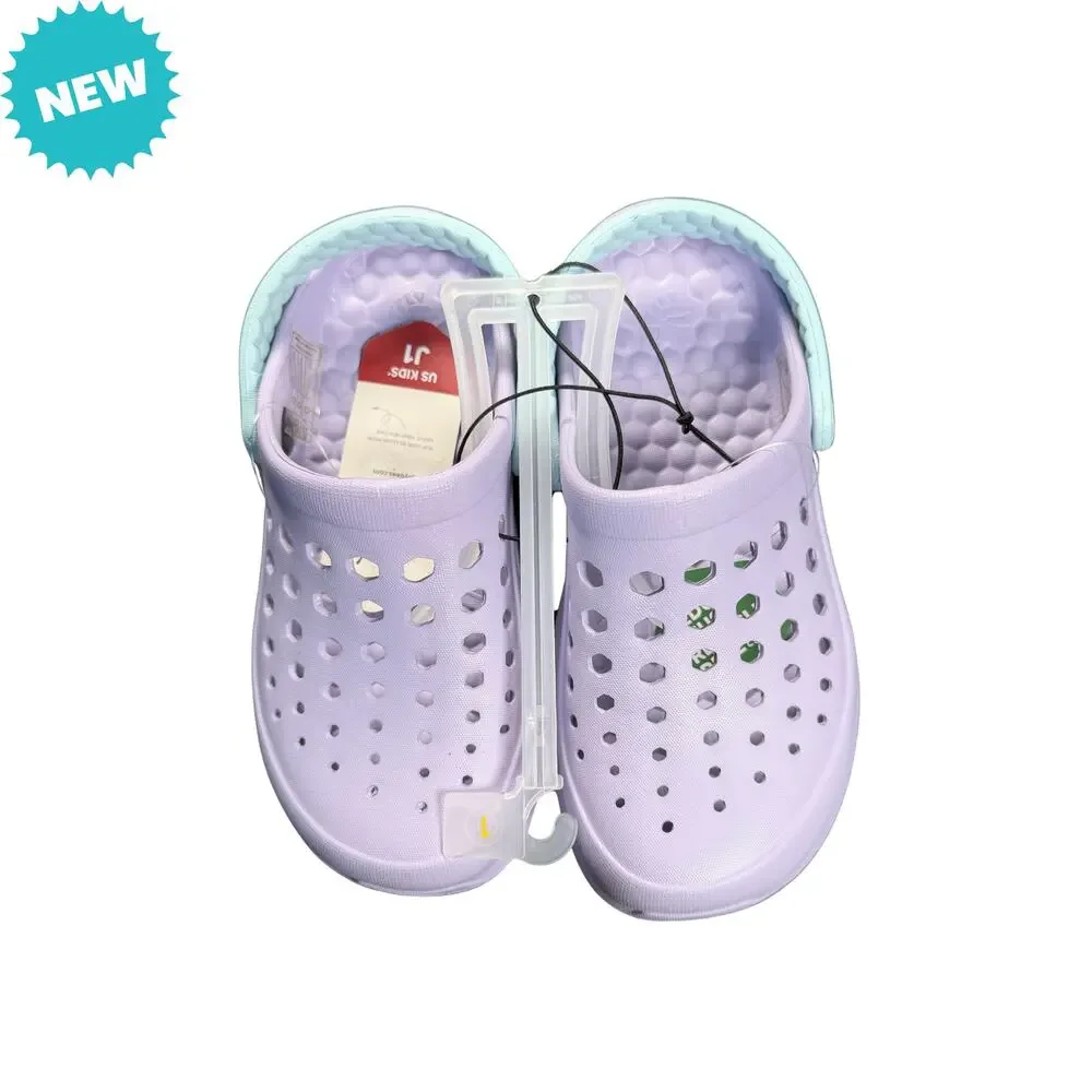 Joybees Active Clogs Girls Size 1Y Lilac Sky Blue NWT